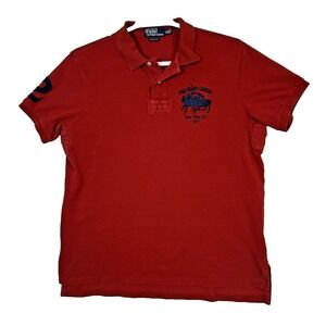 Polo Ralph Lauren Men's XL Red Big Pony Logo Polo Shirt Short Sleeve 100% Cotton